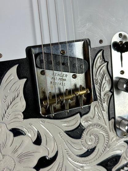 Bridge on Fender Custom Shop Limited Edition Masterbuilt Waylon Jennings Telecaster Relic.