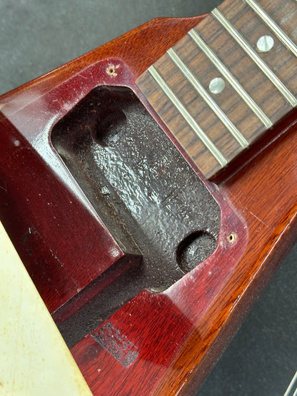 Pickup cavity of Vintage 1971 Gibson Flying V Medallion #145.