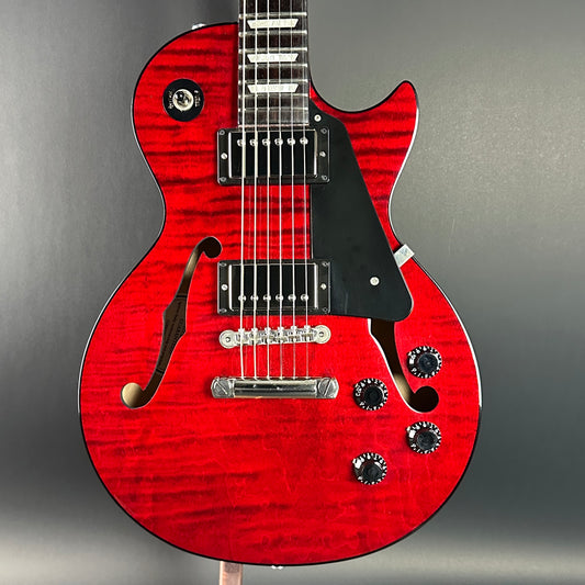 Front of Used 2016 Gibson Memphis ES-Les Paul Studio Wine Red.