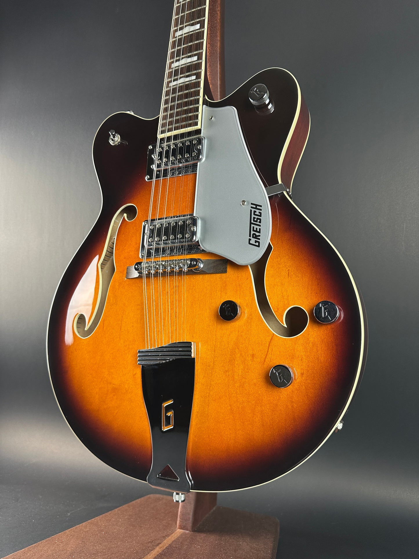 Front angle of Used Gretsch G5422-12 Sunburst.