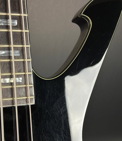 Scratches on body of Used Ibanez Iceman ICB300EX Bass Black.