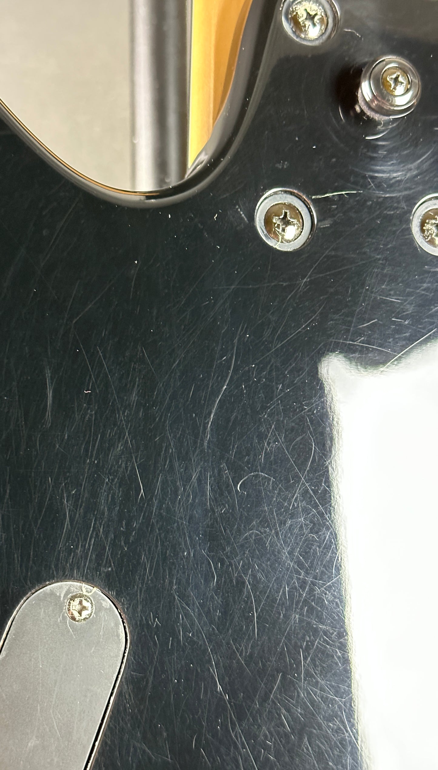 Scratches on back of Used Ibanez Iceman ICB300EX Bass Black.