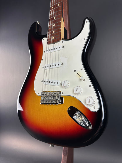 Front angle of Used 2005 Fender 1960 Stratocaster NOS Sunburst.