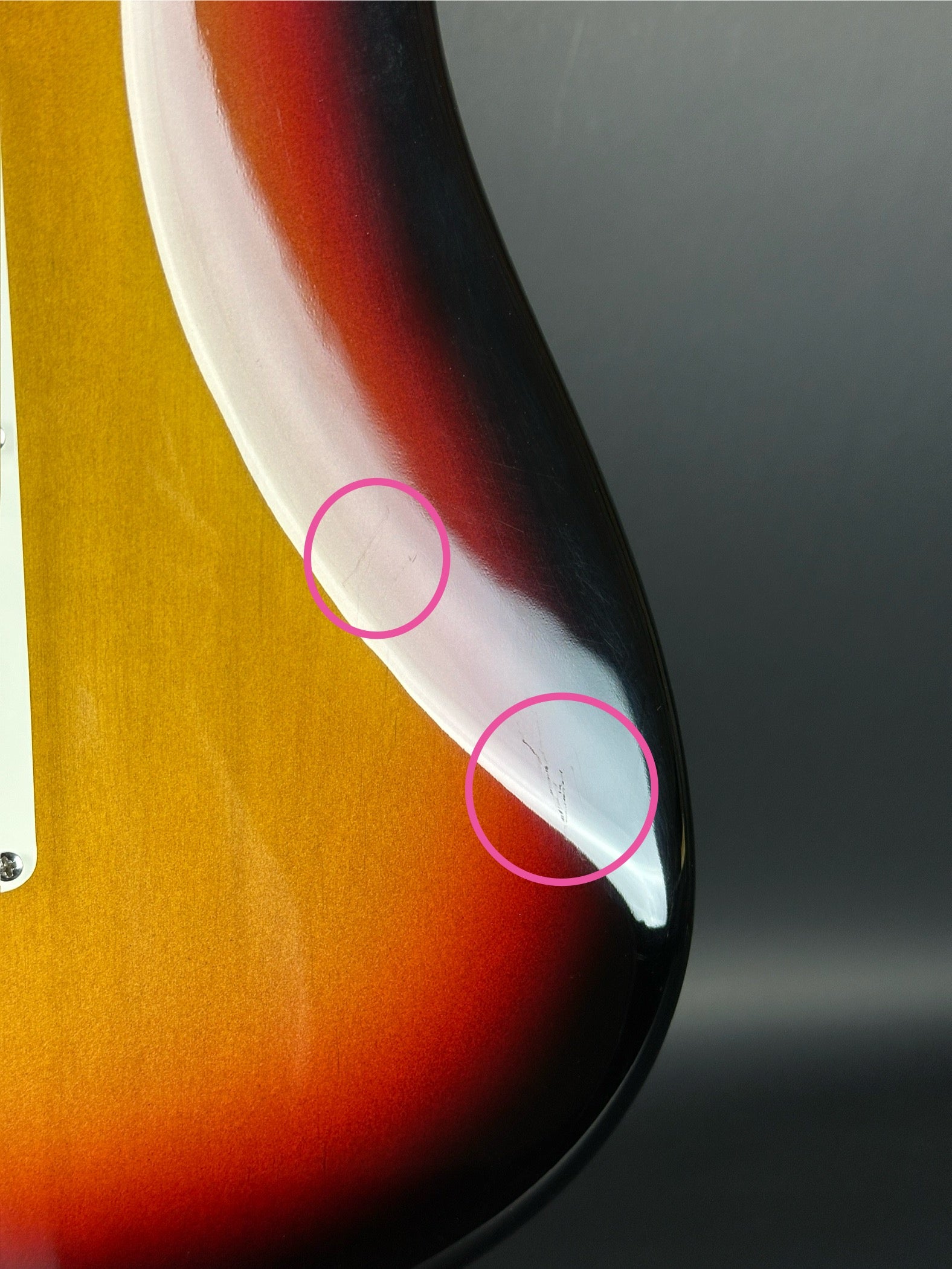 Scratches on back of Used 2005 Fender 1960 Stratocaster NOS Sunburst.