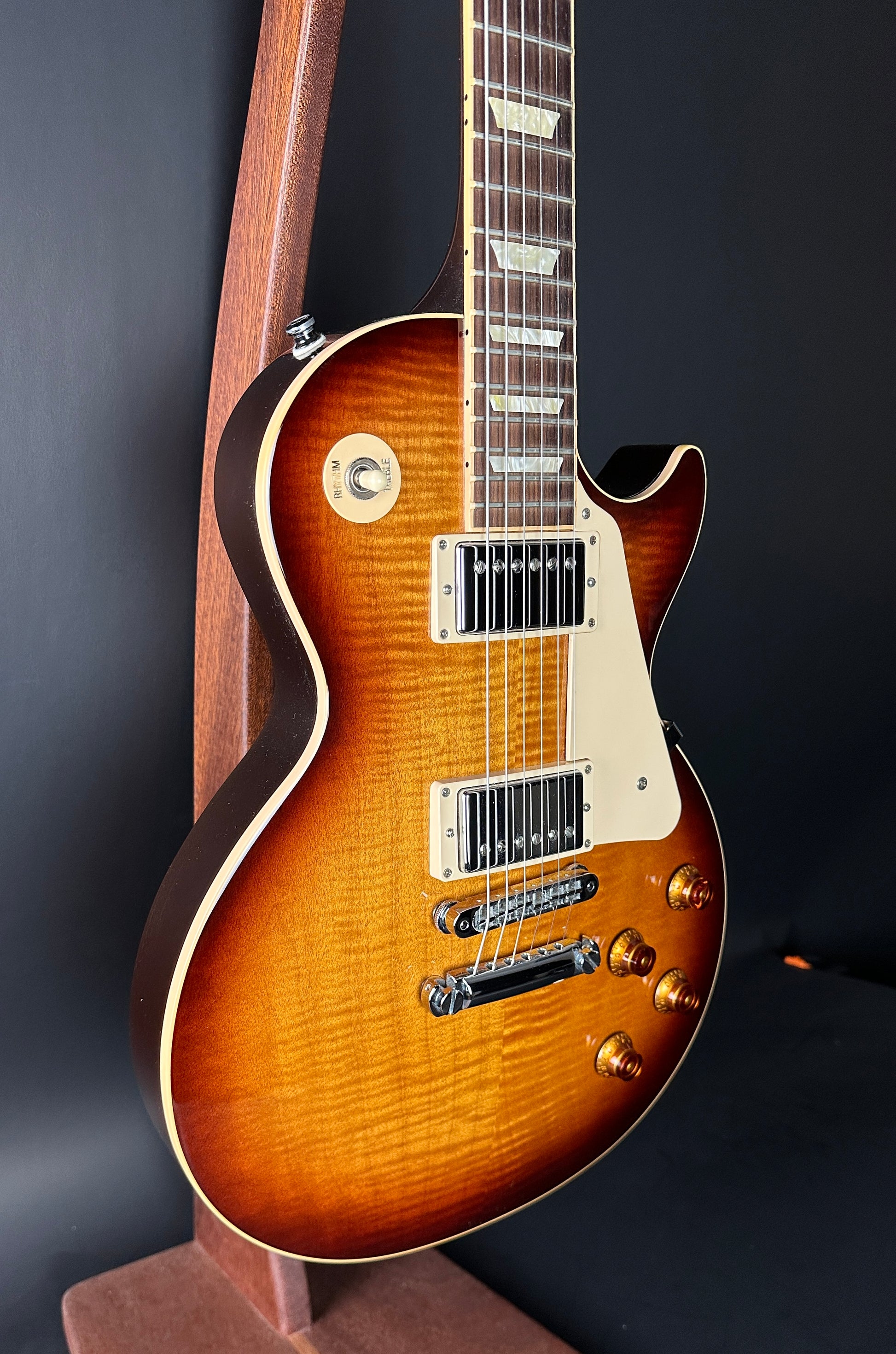 Front angle of Used 2013 Gibson Les Paul Standard Sunburst.