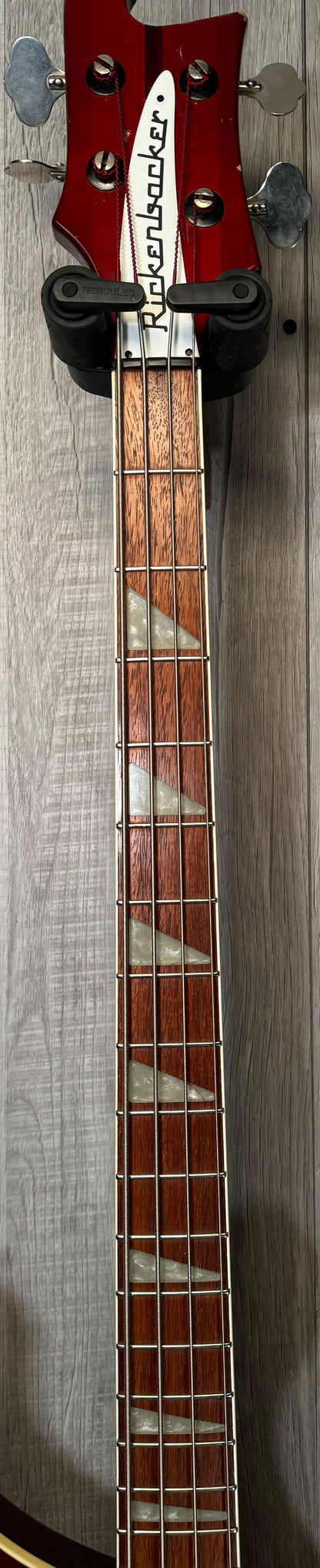 Neck of Used 1974 Rickenbacker 4001 BurgundyGlo Bass w/case TSS3633