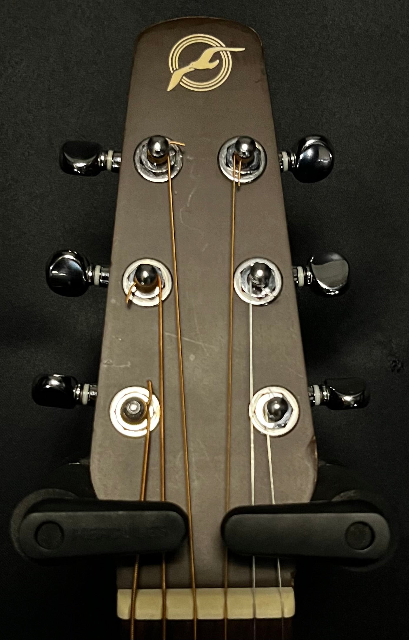 Headstock of Used Seagull S6 + Cedar Acoustic Guitar TFW160