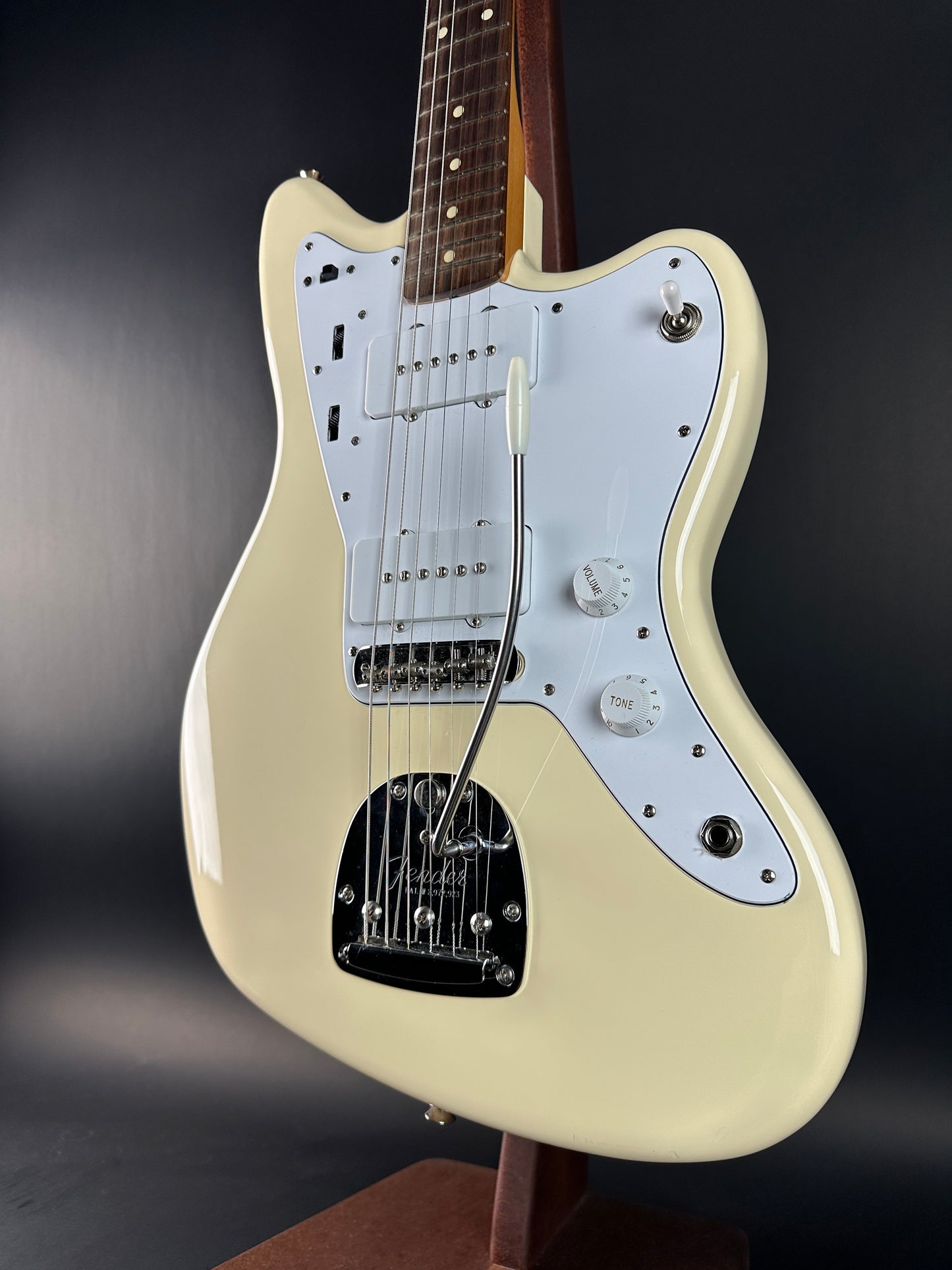 Front angle of Used Fender Vintera I Jazzmaster Olympic White.