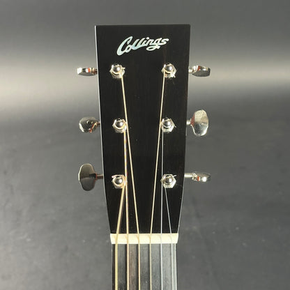 Headstock of Used Collings OM1 Sitka/Mahogany.