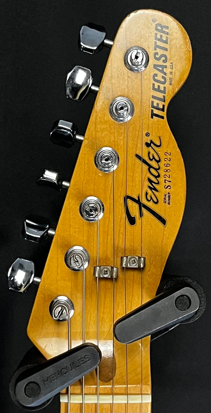 Headstock of Used Vintage 1977 Fender Telecaster Blonde W/Non-Oriiginal Case 8 Pounds 8oz TFW165