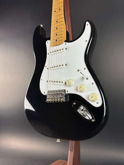 Front angle of Used Fender MIM Standard Strat Black.