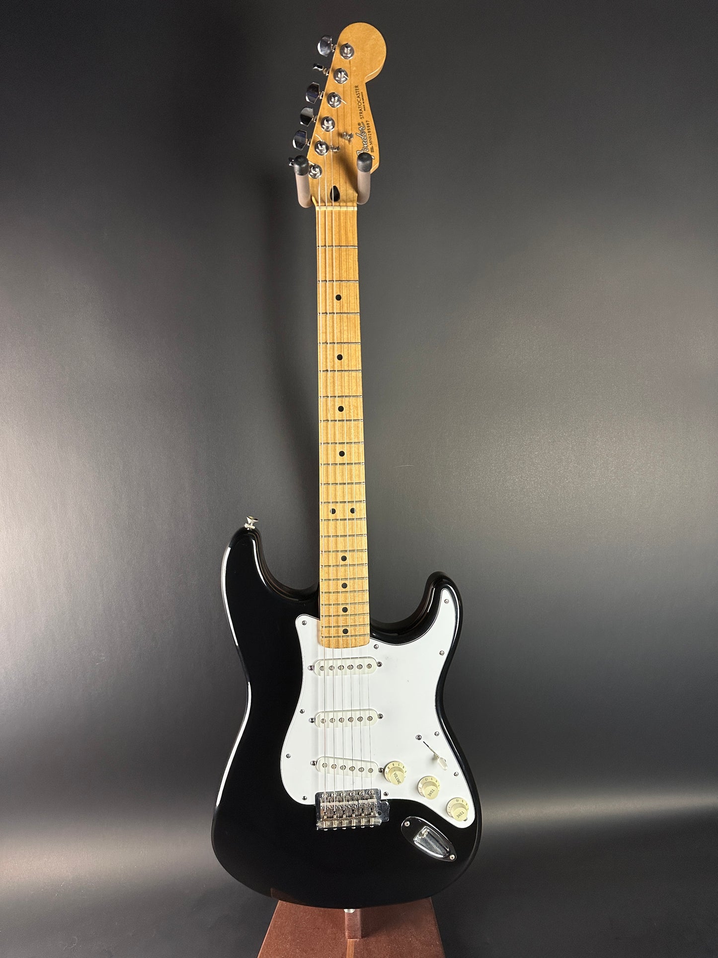 Full front of Used Fender MIM Standard Strat Black.