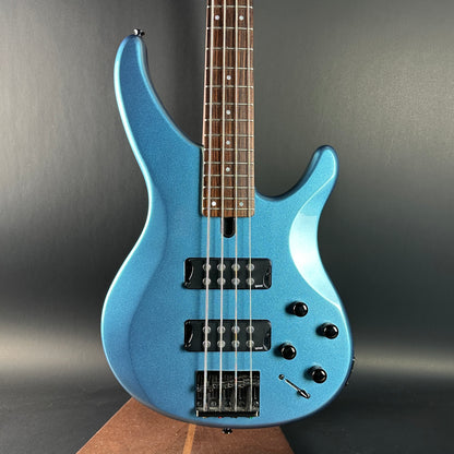 Front of Used Yamaha TRBX304 Bass Blue.