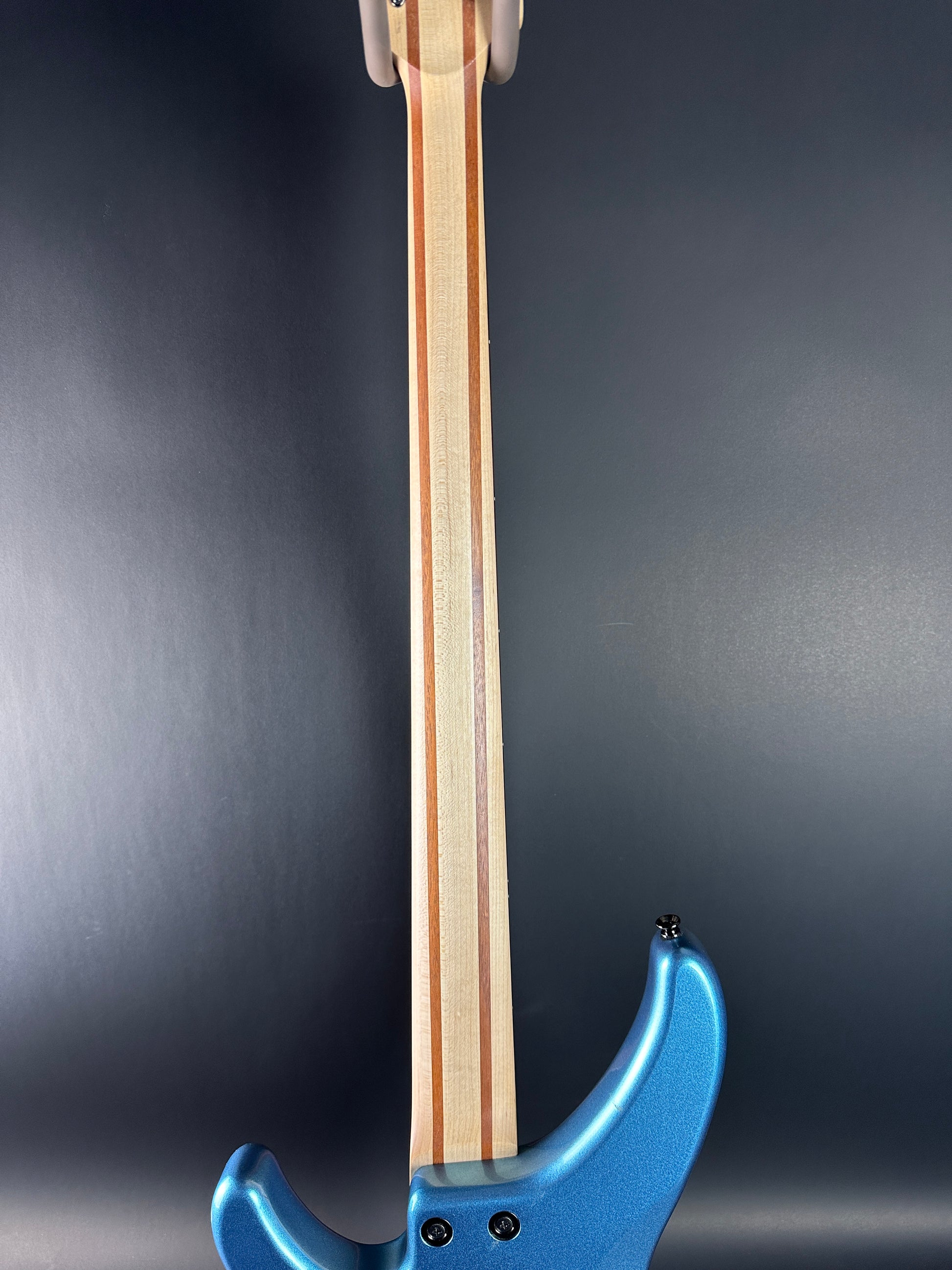 Back of neck of Used Yamaha TRBX304 Bass Blue.