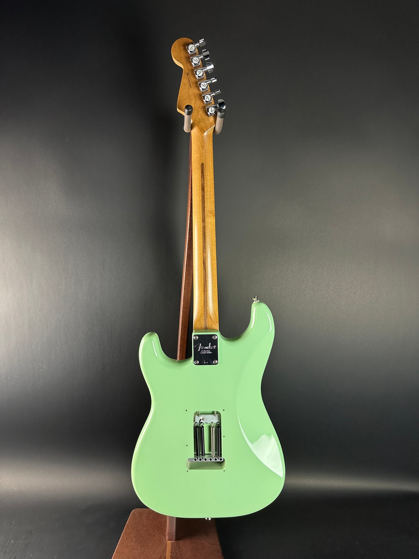 Full back of Used Fender American Professional II Surf Green Roasted Neck.