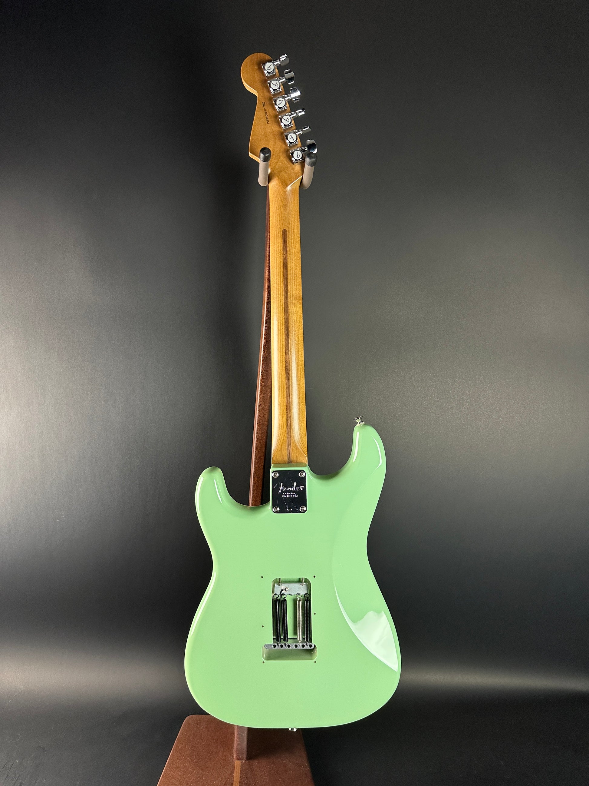 Full back of Used Fender American Professional II Surf Green Roasted Neck.