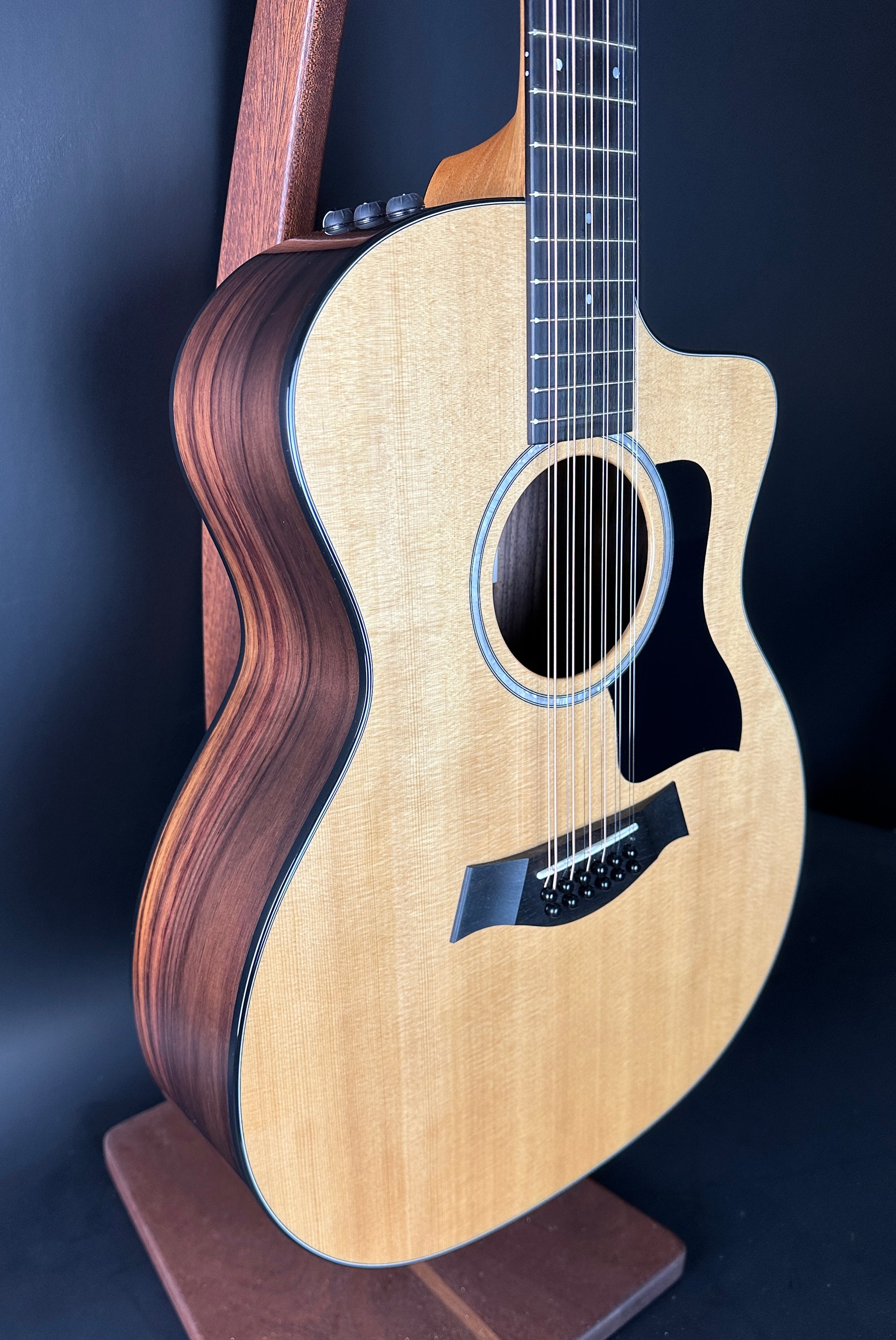 Front angle of Used Taylor 254ce Plus.