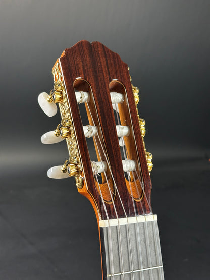 Front of headstock of Used Takamine H8SS hirade Classical.