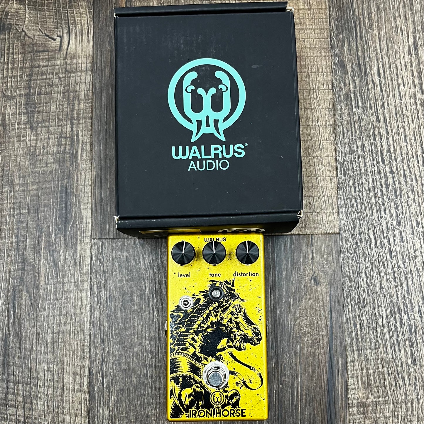 Top of w/box of Used Walrus Audio Iron Horse V2 Distortion Pedal w/Box TFW196