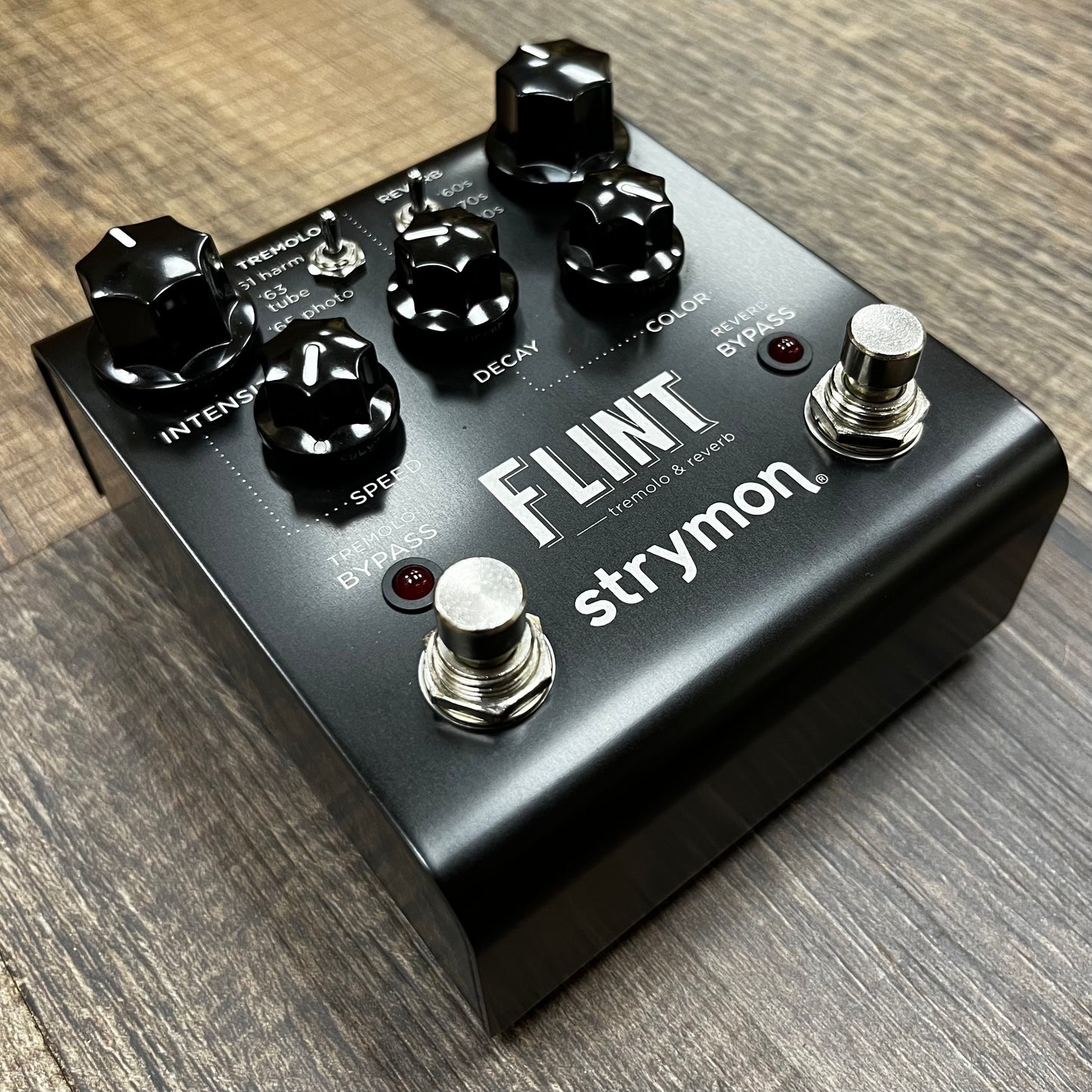 Side of Used Strymon Flint Tremolo and Reverb Pedal w/Box TFW193