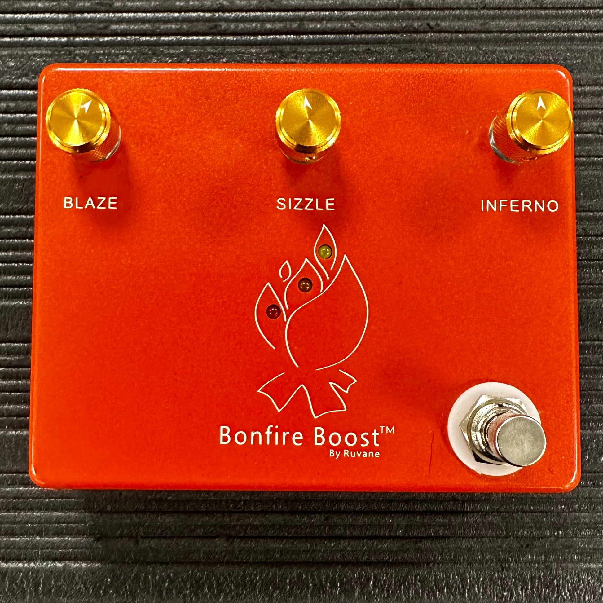 Top view of Used Ruvane Bonfire Boost Overdrive Pedal 