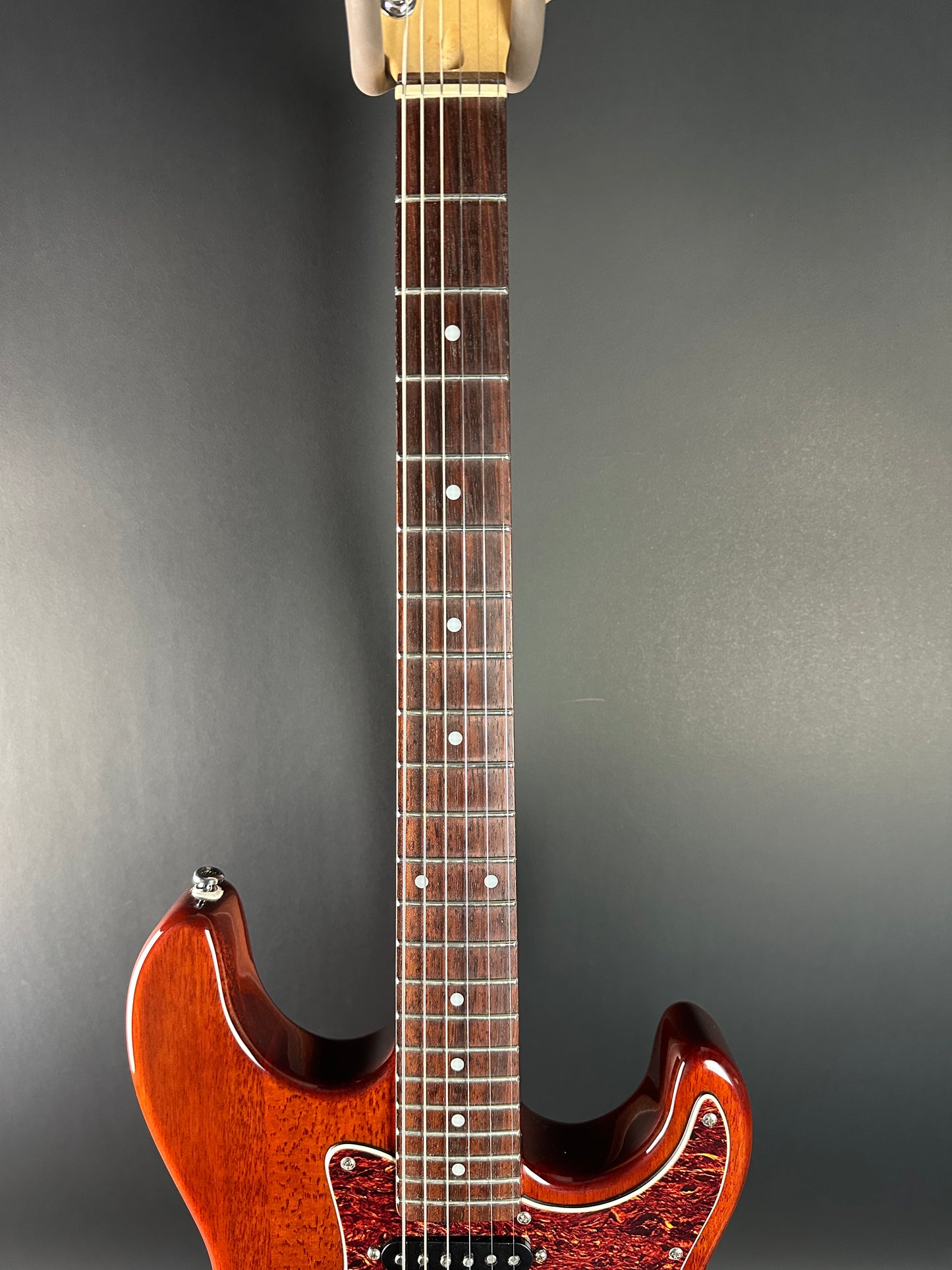 Fretboard of Used G&L Tribute Legacy Irish Ale.