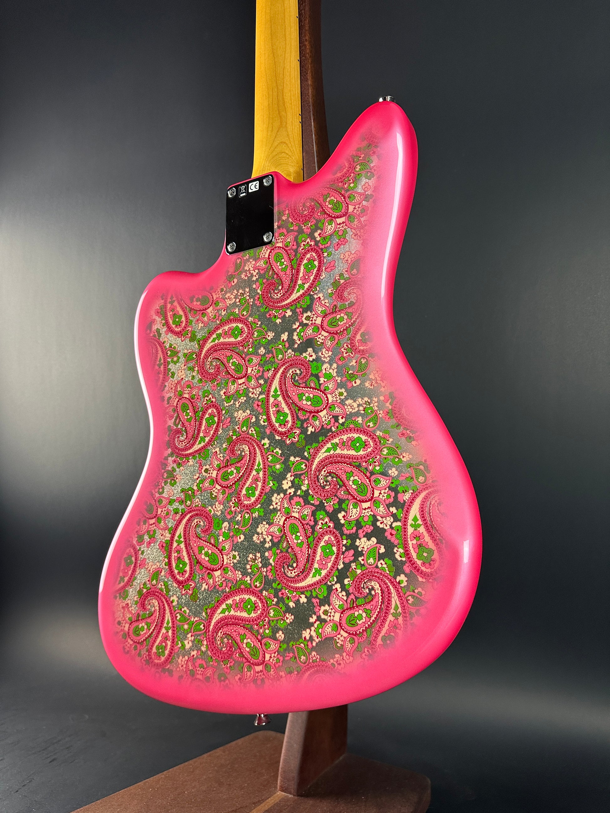 Back angle of Used Fender MIJ Jazzmaster Paisley.