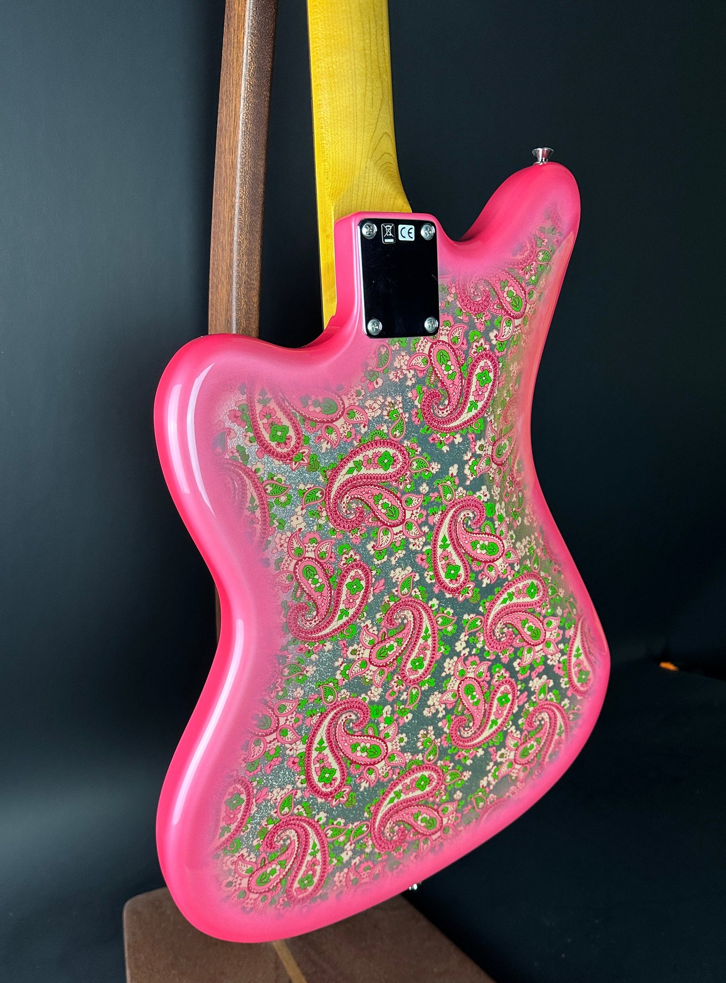 Back angle of Used Fender MIJ Jazzmaster Paisley.