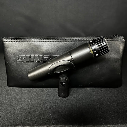 Side of w/bag of Used Shure SM57 Microphone w/clip & Bag TFW244