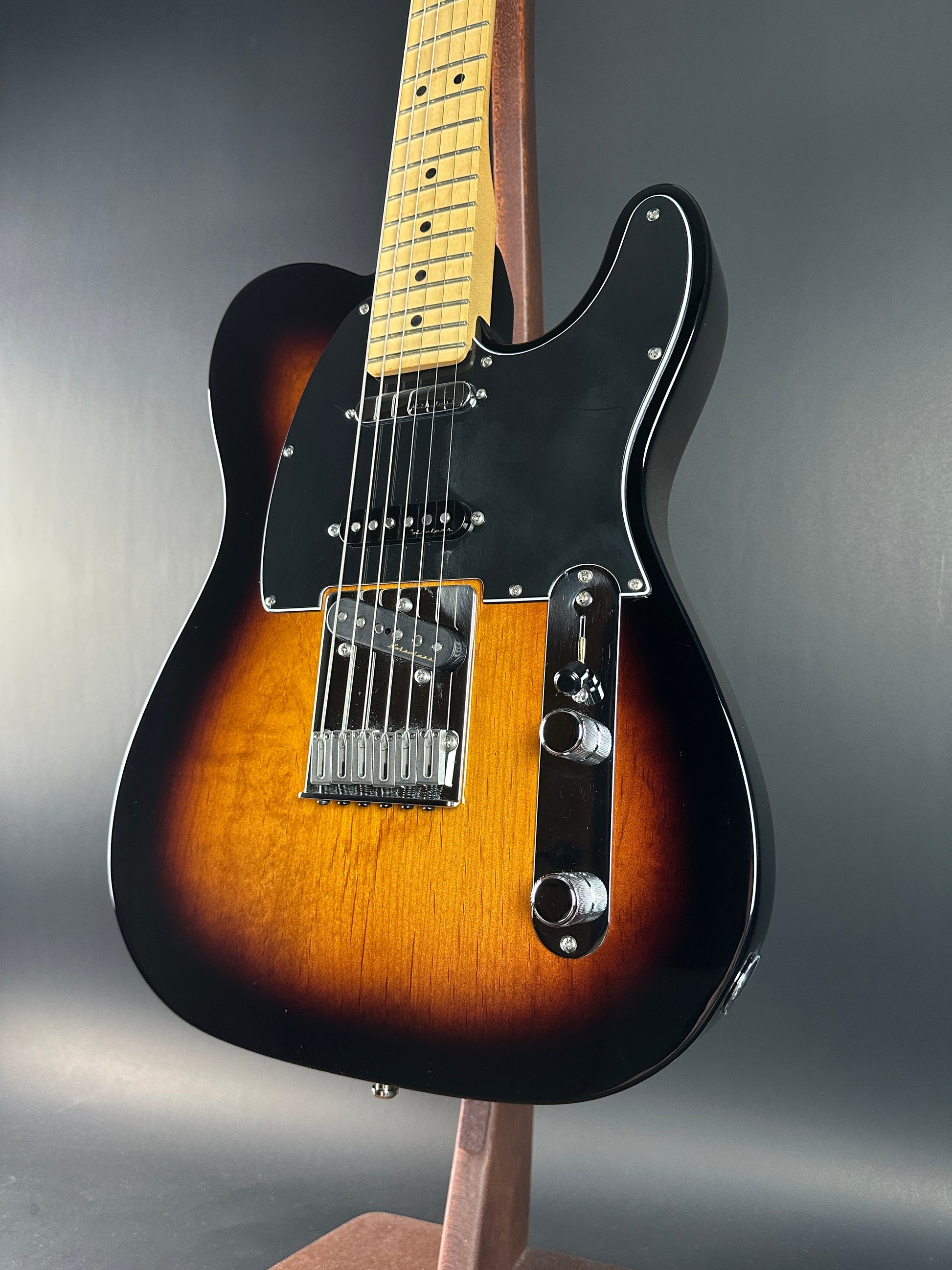 Front angle of Used 2021 Fender Deluxe Nashville Telecaster Sunburst.