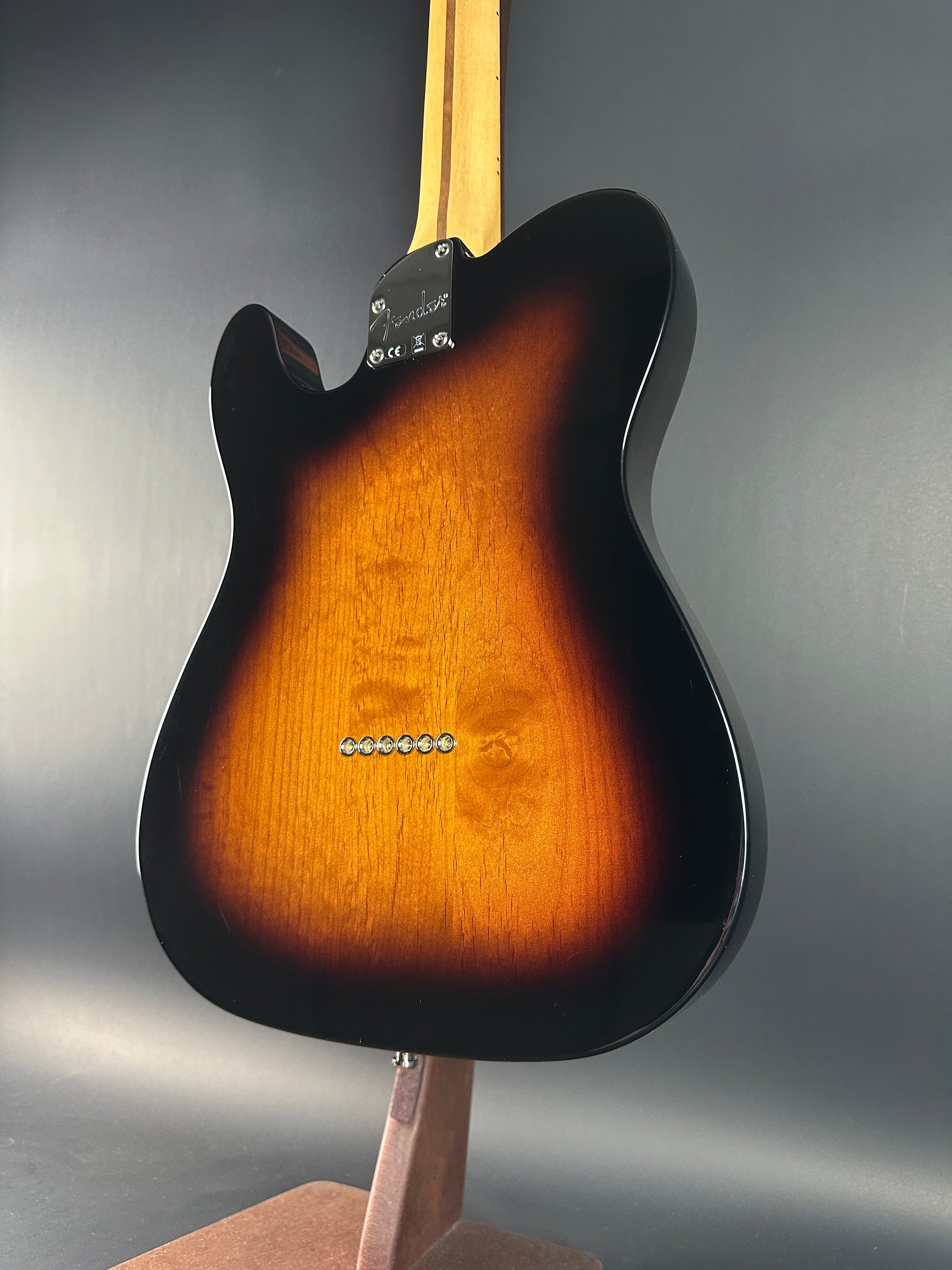 Back angle of Used 2021 Fender Deluxe Nashville Telecaster Sunburst.