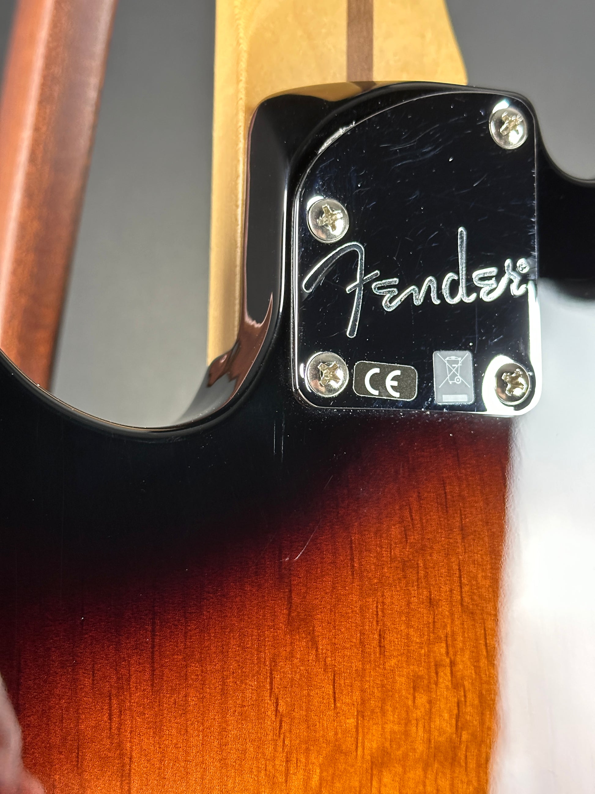 Scratches on back of Used 2021 Fender Deluxe Nashville Telecaster Sunburst.