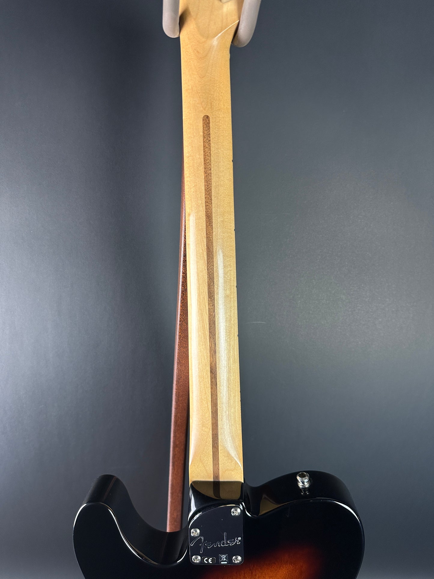 Back of neck of Used 2021 Fender Deluxe Nashville Telecaster Sunburst.