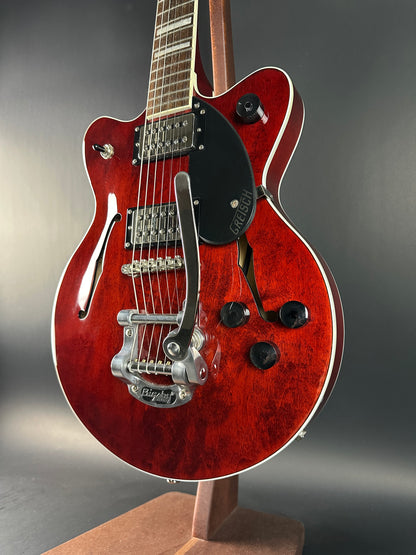 Front angle of Used Gretsch G2655T Cherry.