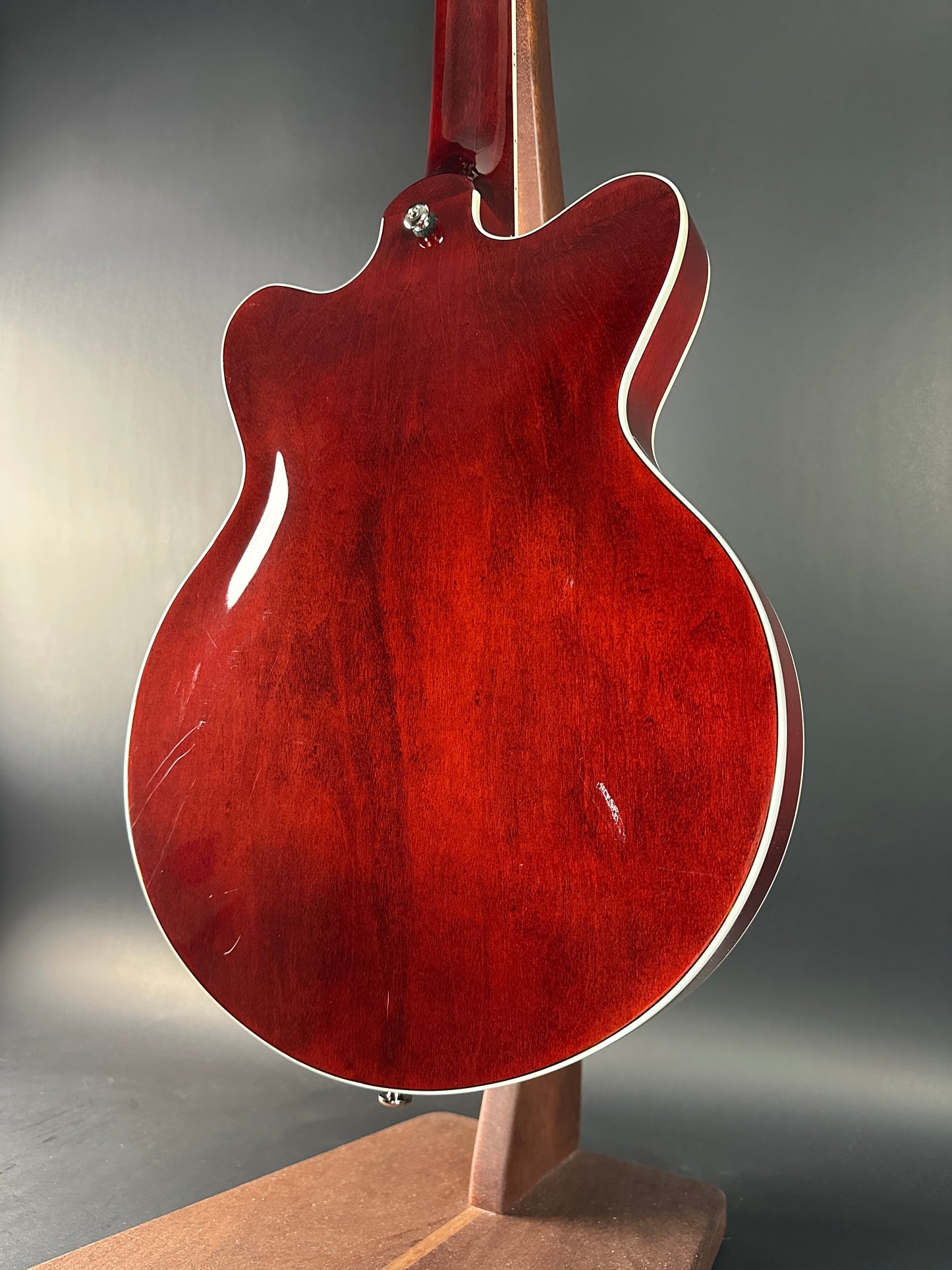 Back angle of Used Gretsch G2655T Cherry.