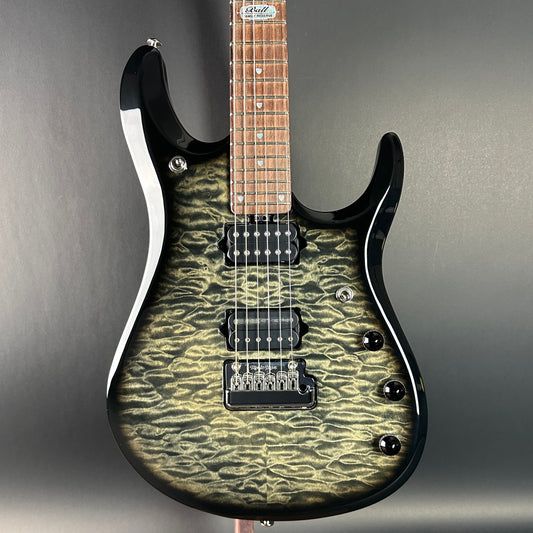 Front of Used 2007 Ernie Ball Family Reserve Petrucci Black Sunburst.