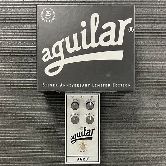 Top with box of Used Aguilar Agro 25th Anniversary Bass Overdrive Pedal w/box TSS3635