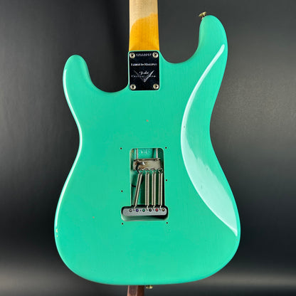 Back of Used Fender Custom Shop 62/63 Stratocaster Seafoam Green.