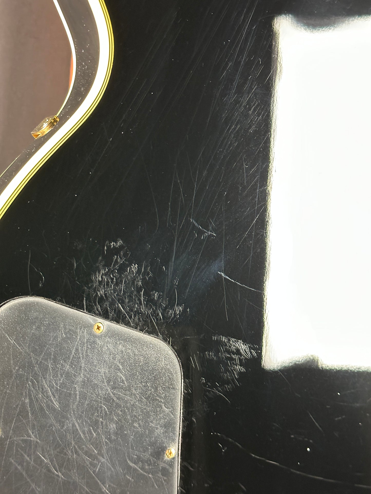 Scratches on back of Used Epiphone Les Paul Custom Pro White.