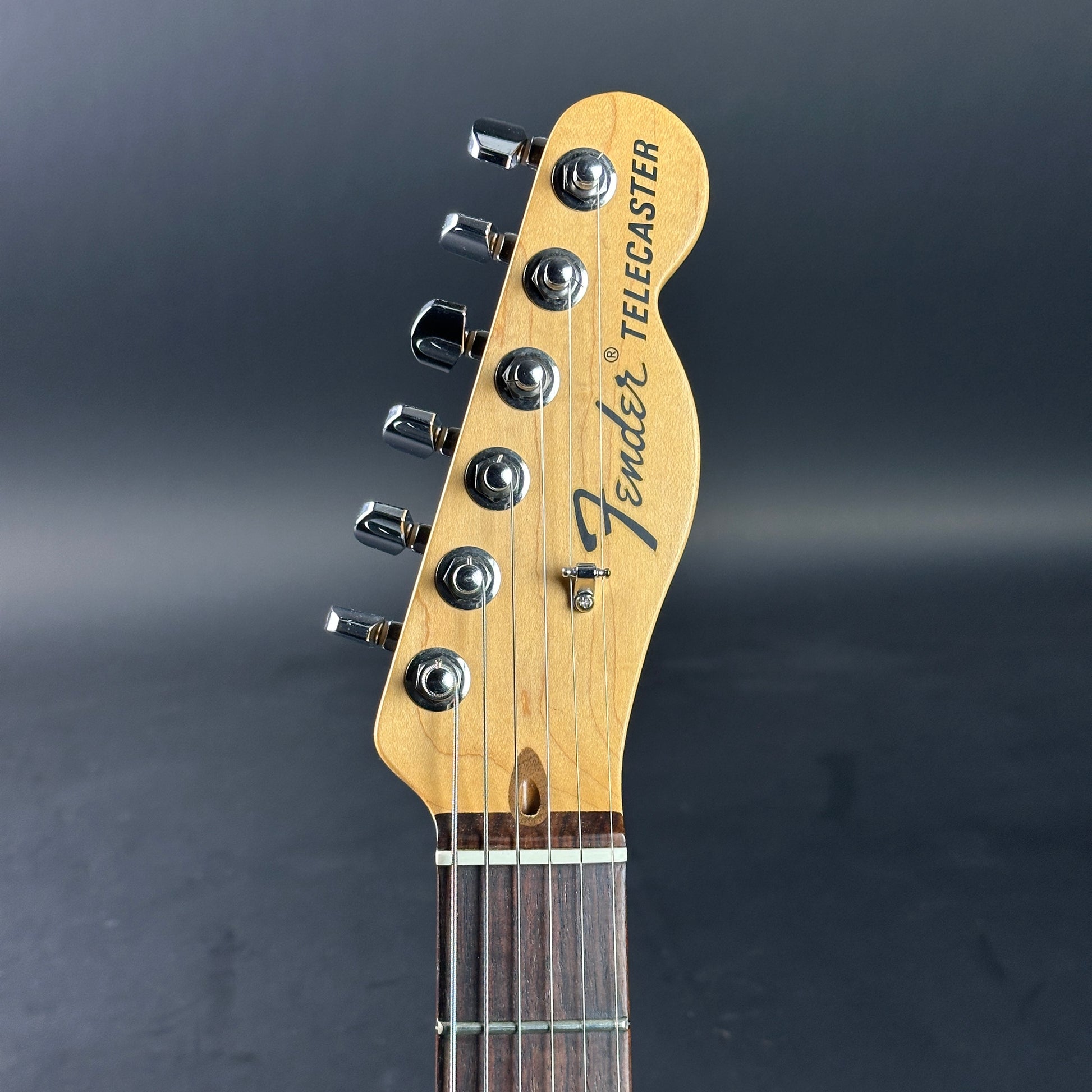 Headstock of Used 2014 Fender GC USA Pro Standard Telecaster HS 2-Color Sunburst.