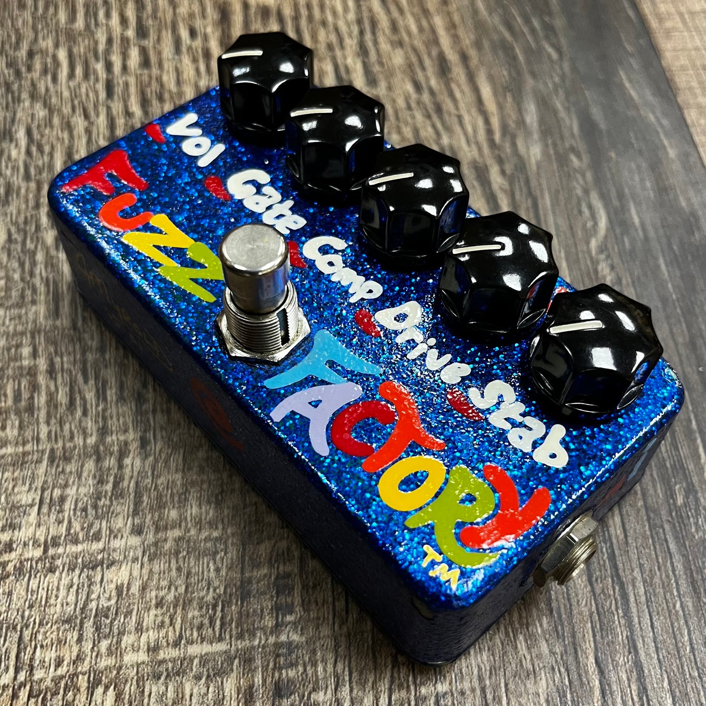 Side of Used 2001 ZVek Blue Fuzz Factory TFW322