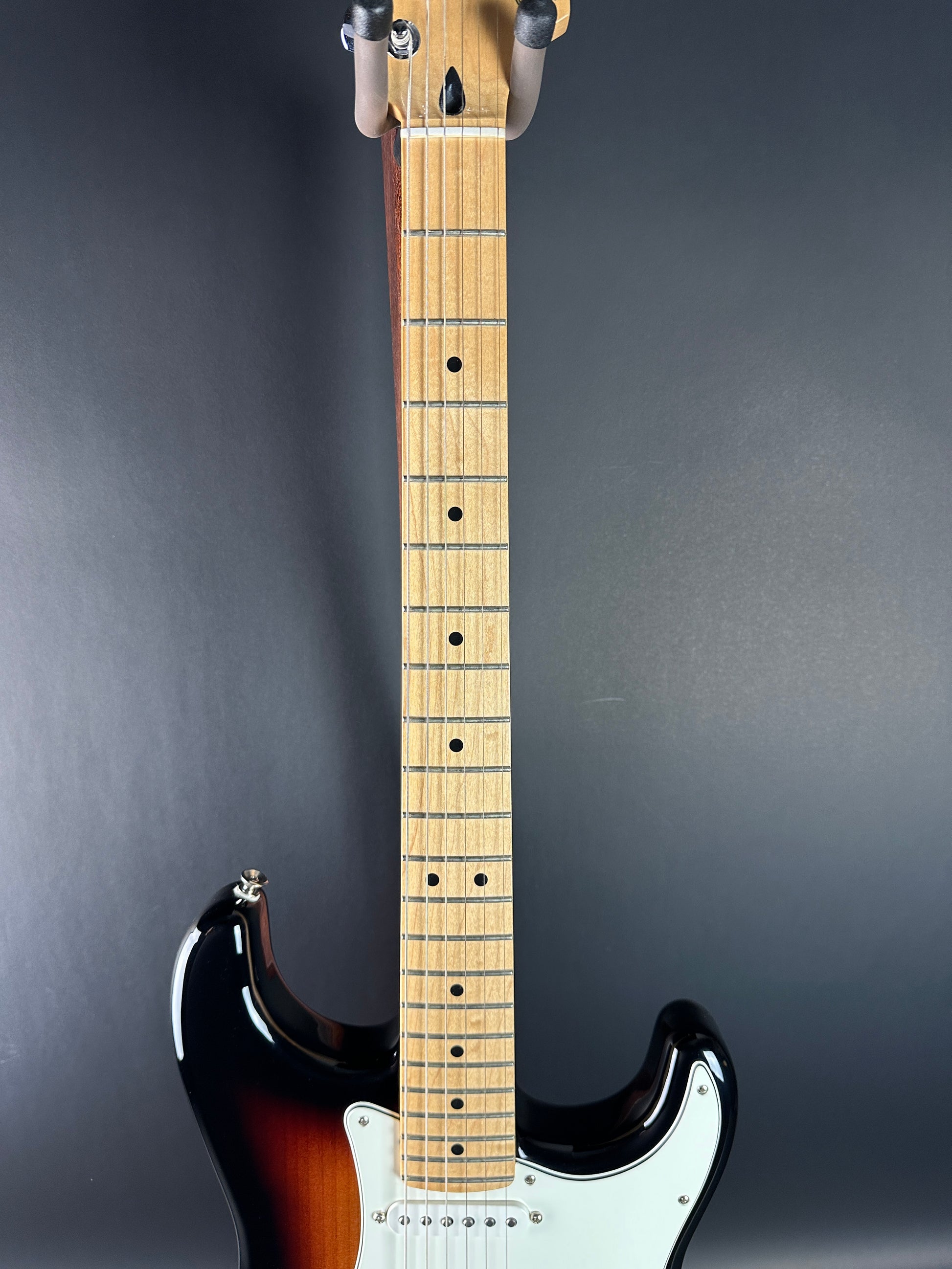 Fretboard of Used Fender Player Strat Sunburst.