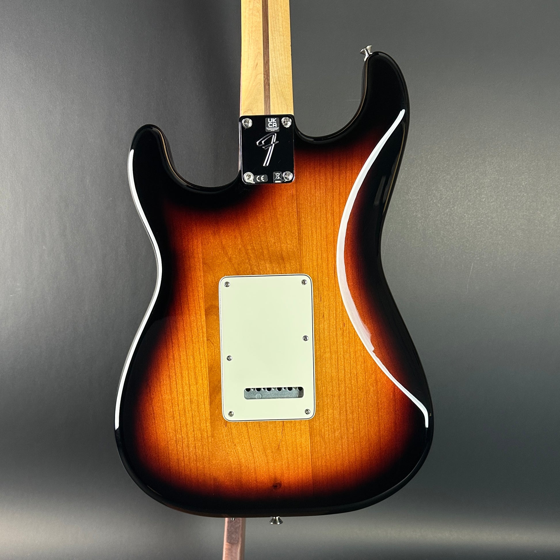 Back of Used Fender Player Strat Sunburst.