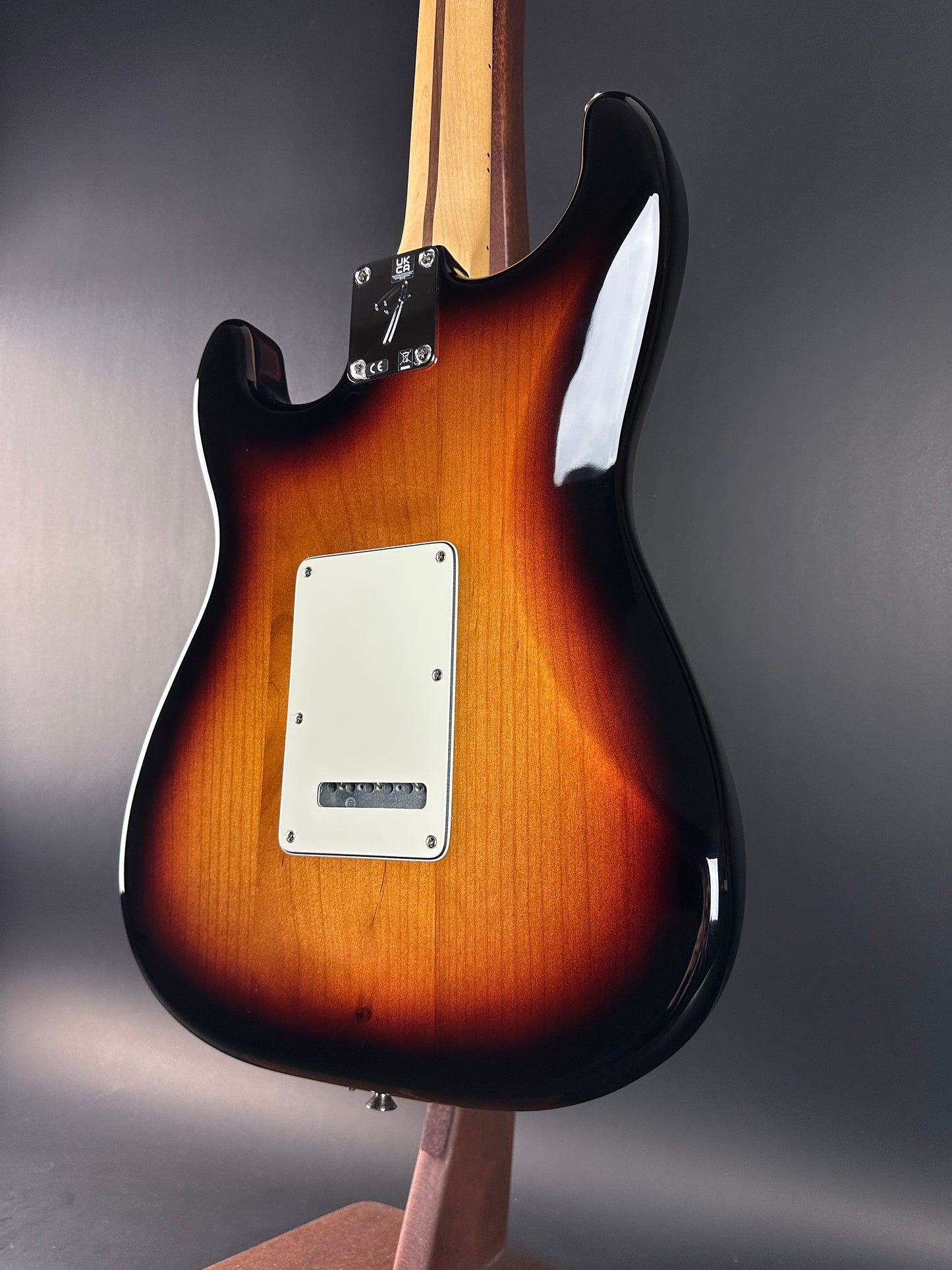 Back angle of Used Fender Player Strat Sunburst.