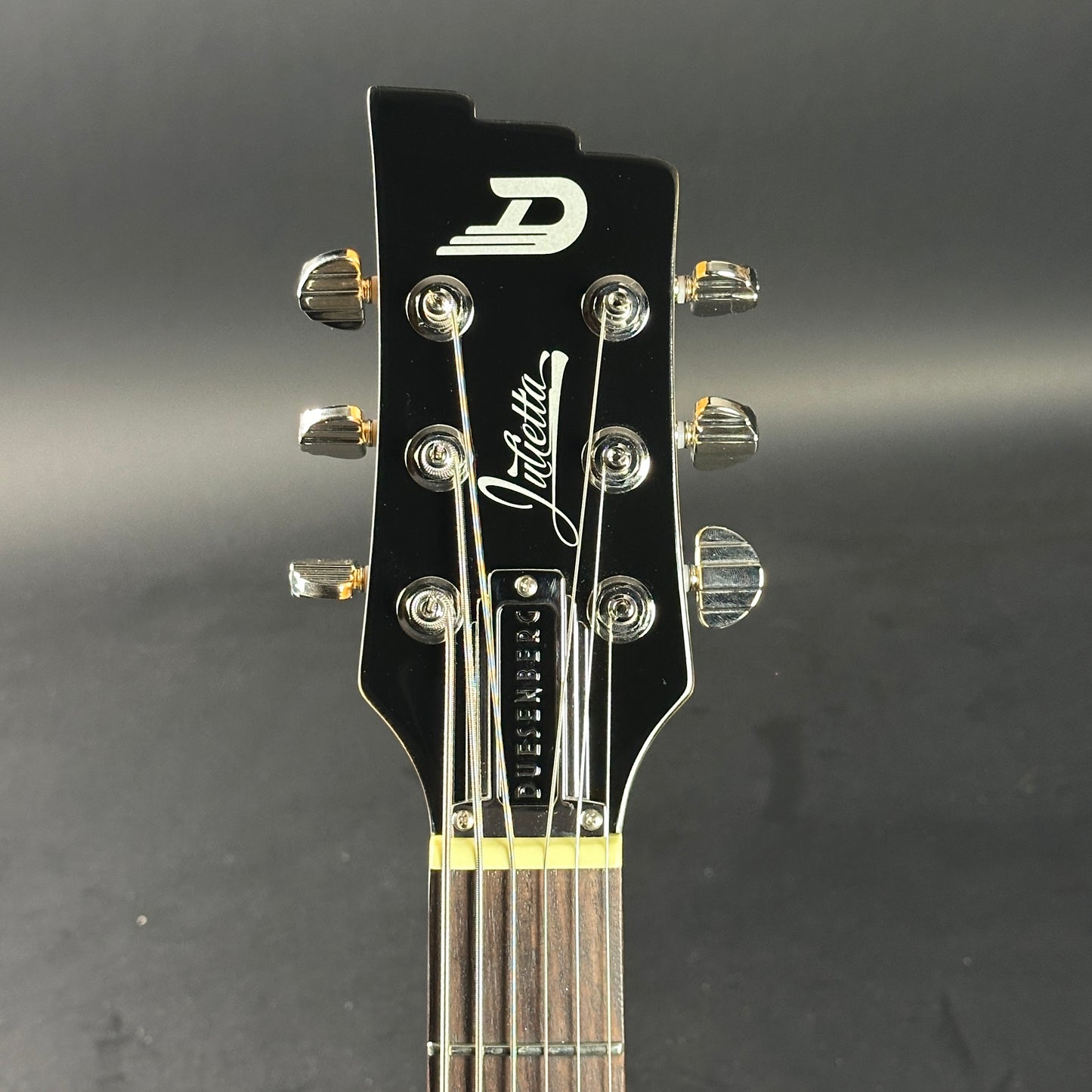 Headstock of Used Duesenberg Julietta Baritone.