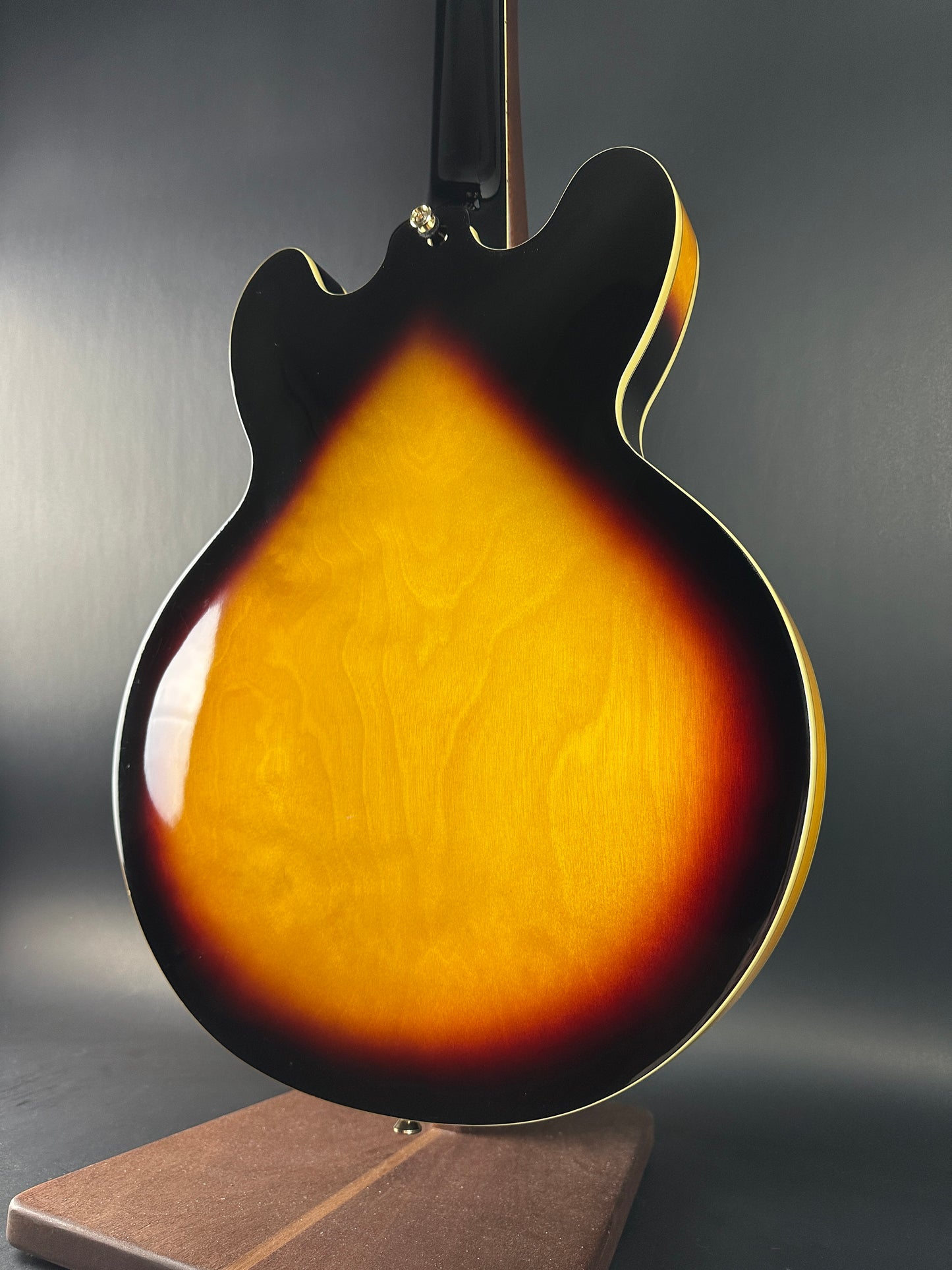 Back angle of Used 2021 Epiphone Sheraton II Pro Vintage Sunburst.