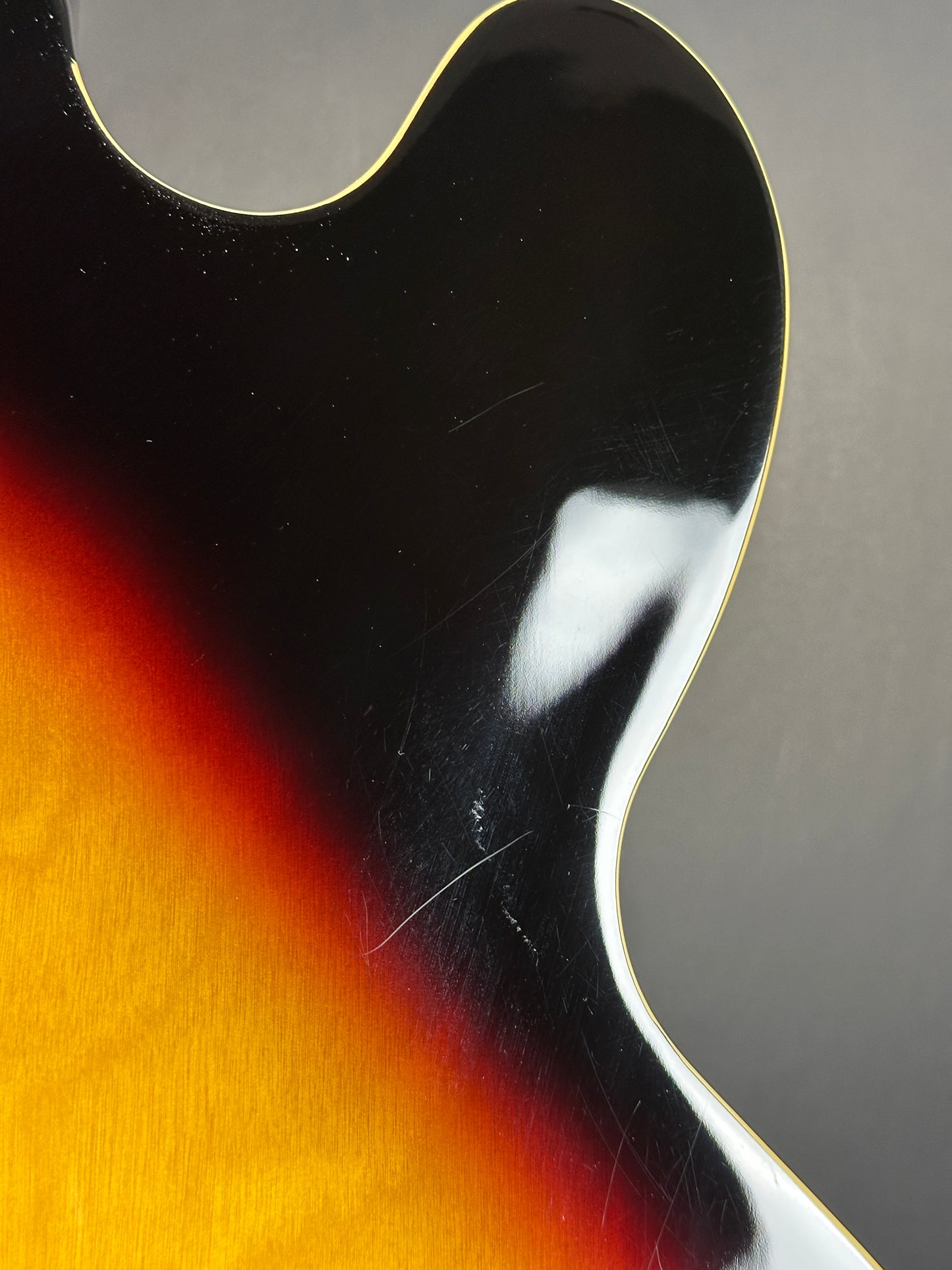 Scratches on back of Used 2021 Epiphone Sheraton II Pro Vintage Sunburst.