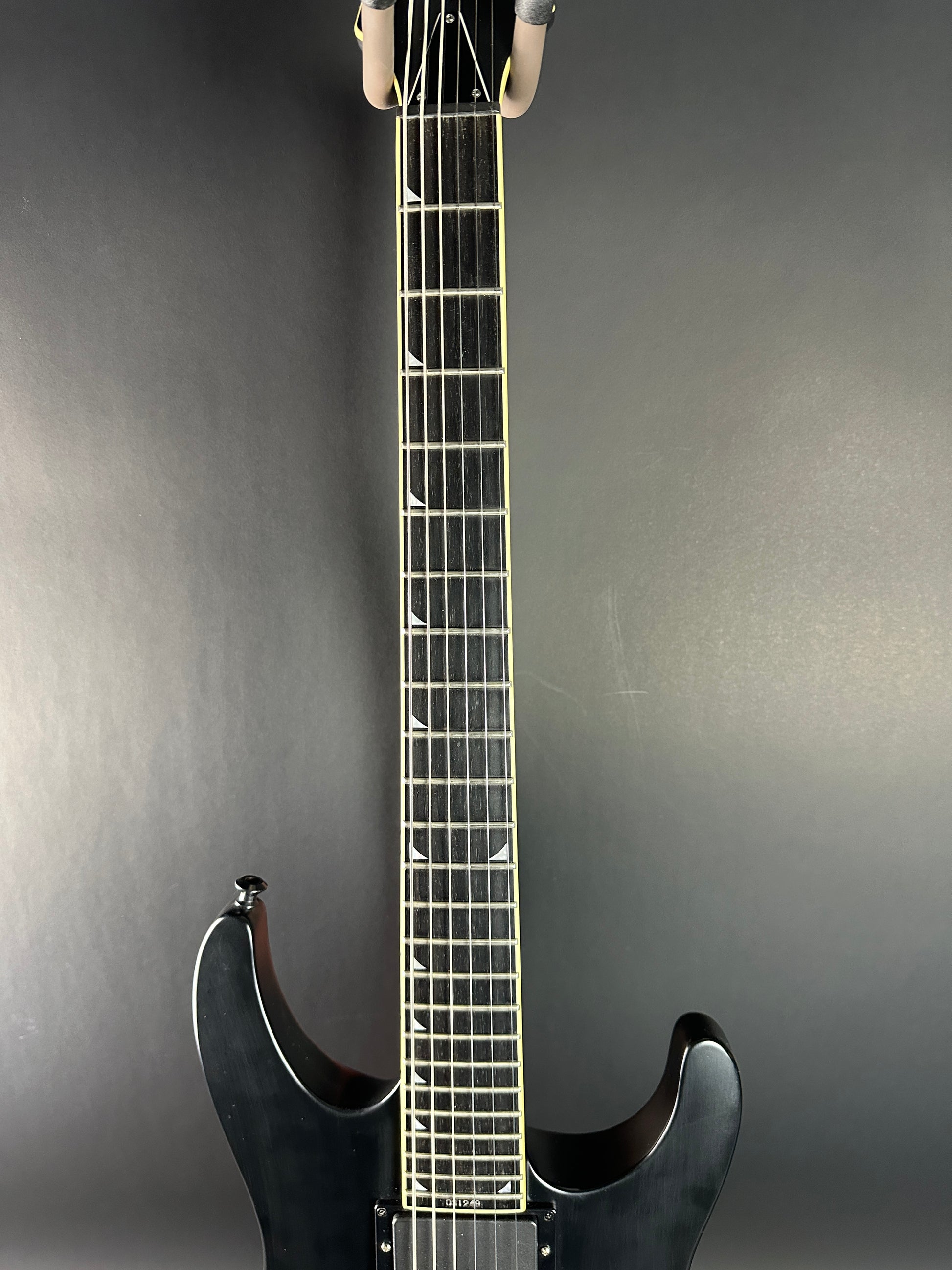 Fretboard of Used Jackson SLSMG Flat Black.