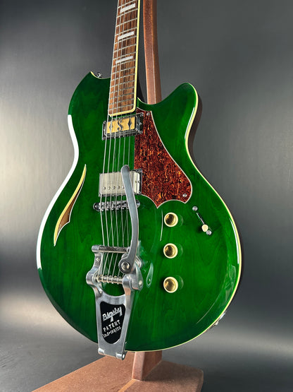 Front angle of Used Supro Conquistador Green.