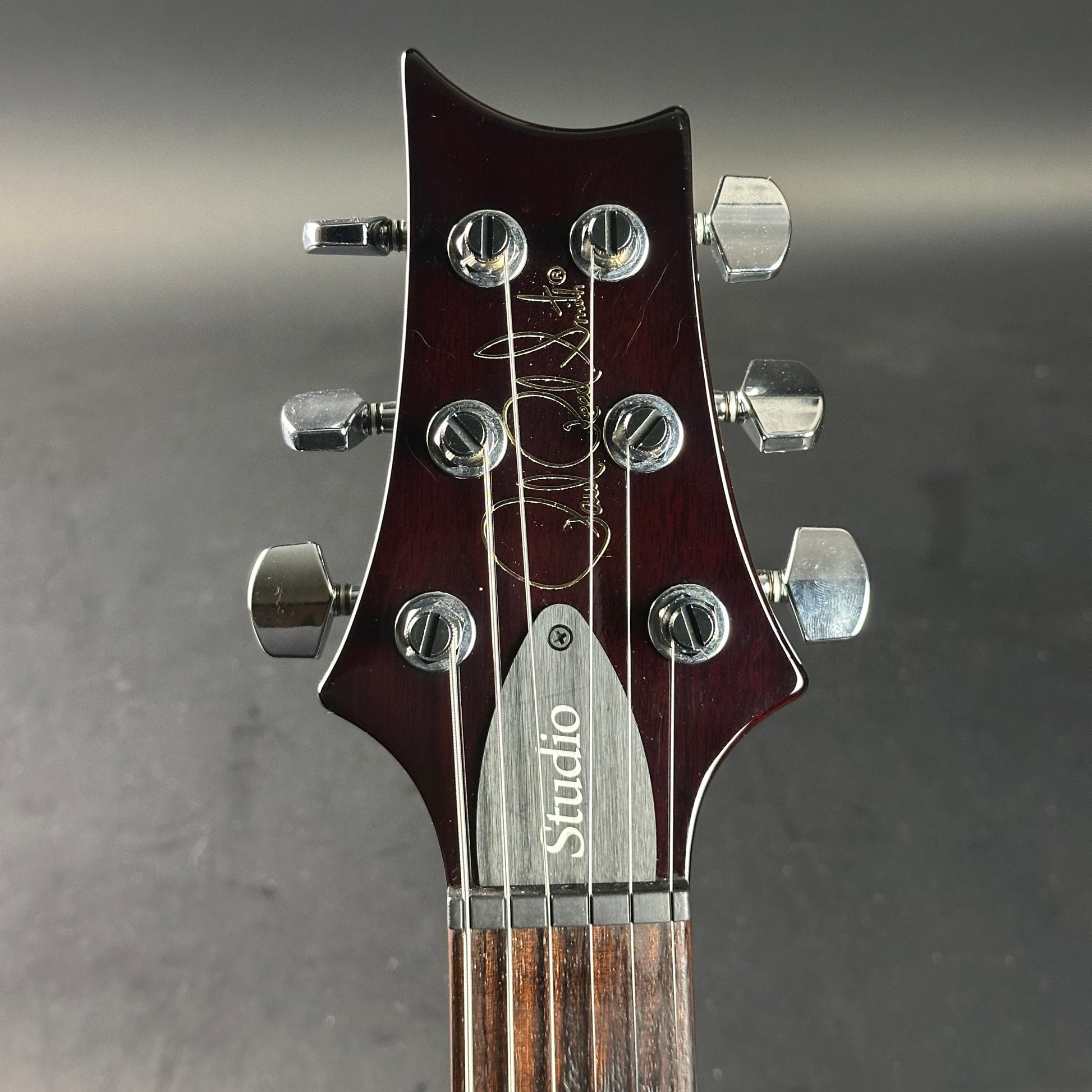 Headstock of Used PRS S2 Studio Sunburst.